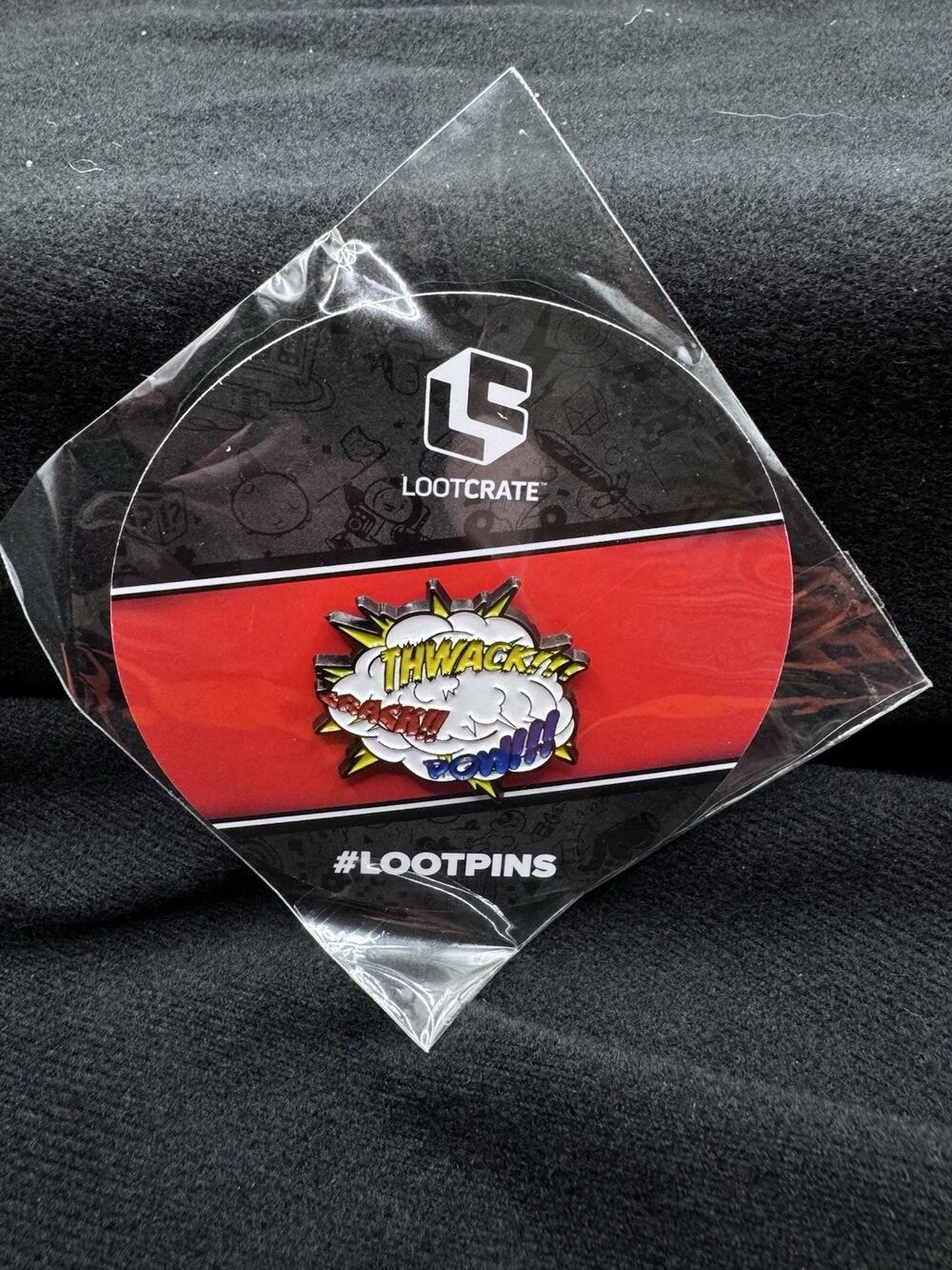 Superhero Fight Pow Crack Cloud Collectible Pin Enamel Loot Crate PinBack New